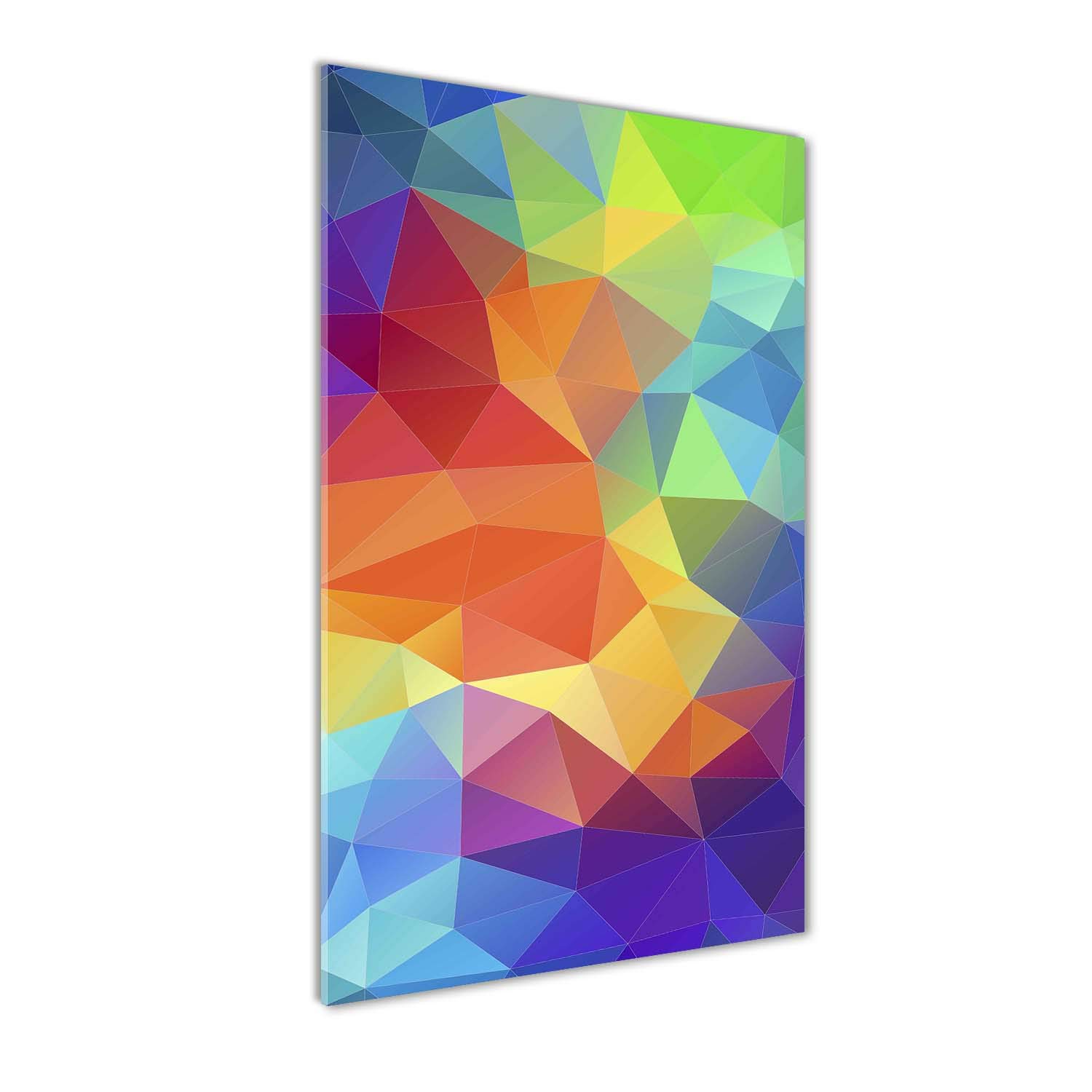 Image sur verre 60x120 cm Tulup tableau d'art haut de gamme triangles multicolores