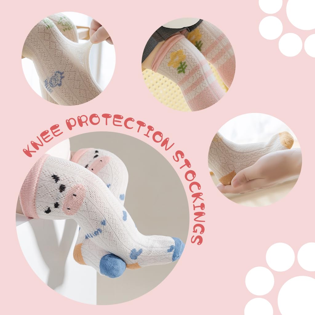 SNOWIE SOFT 3 Pairs Baby Knee Stockings 1-3 Years Breathable Cotton Mesh 4