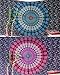 Set of 2 Boho Wall Tapestry or Mandala Tapestry Wall Hanging Hippie Indian Bohemian Beach Blanket Throw, Mandala Table Cover or Tablecloth Meditation Yoga Mat - Twin Size, 55x85, Blue and Pink