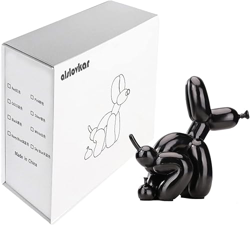 alslovkar Estatua de perro con globo en cuclillas, escultura de resina para decoración del hogar, escritorio moderno, oficina, decoración del hogar,