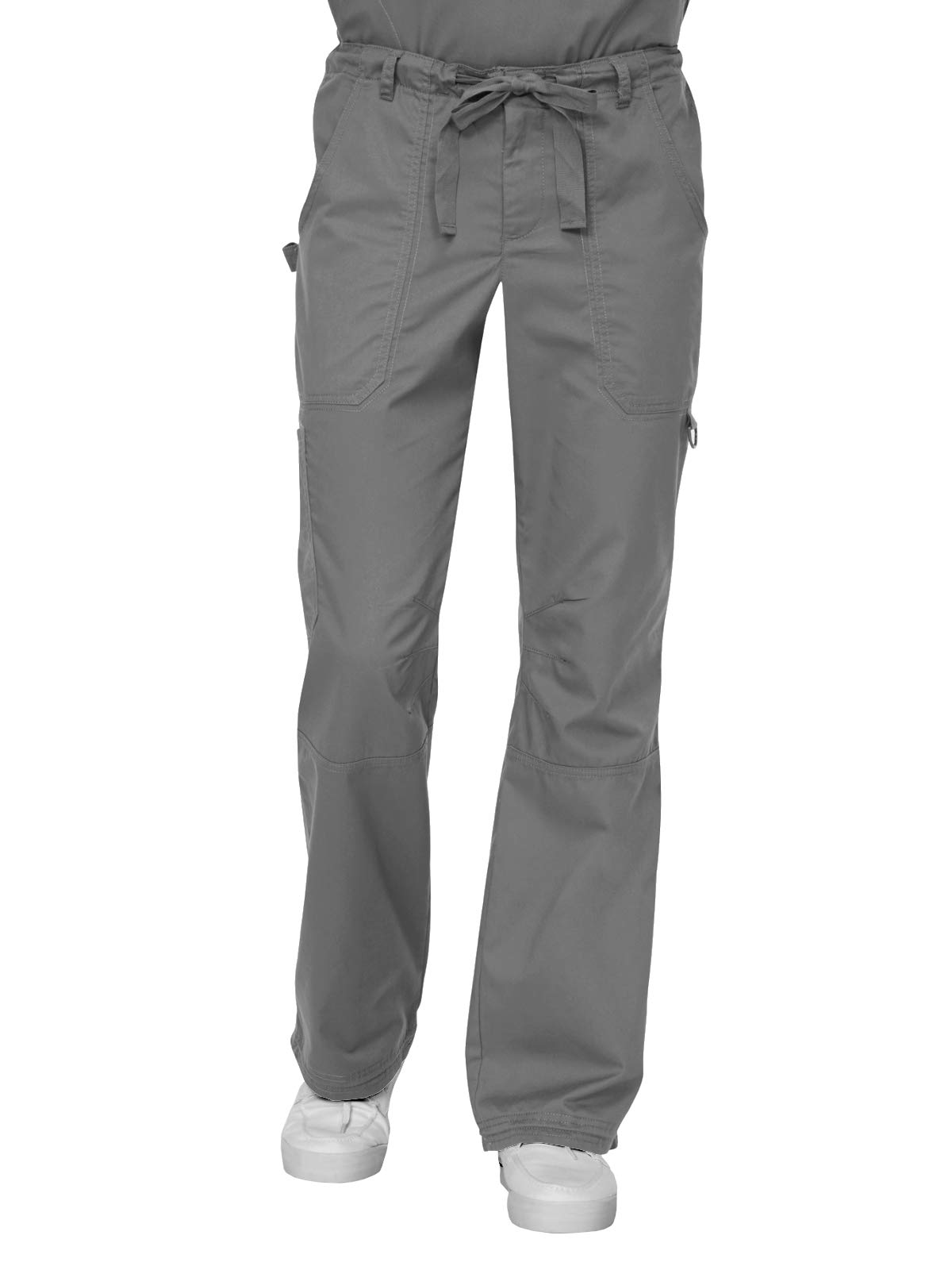 KOI Men's Big Tall James Elastic Scrub Pants with Zip Fly and Drawstring Waist, Steel, Small