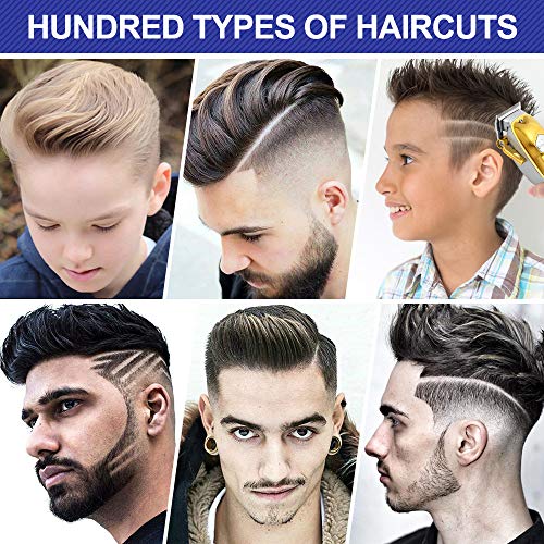 Powerful Hair Clippers for Men Hair Cutting Kit Professional Cordless Rechargeable Hair Beard Trimmers Mens Grooming Set LED Display Gold - Thumbnail 3