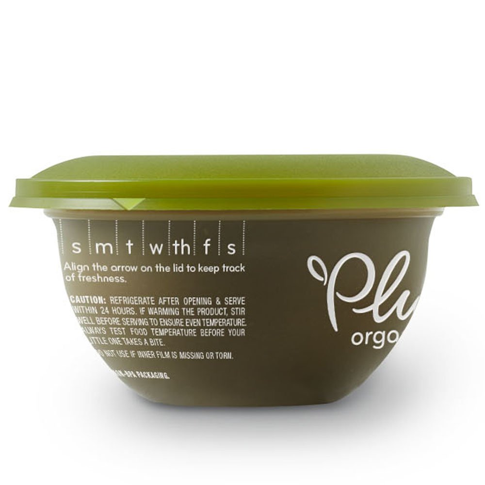 Plum Organics Baby Stage Bowl, Organic Baby Food, Apple, Spinach  Avocado, Ounce Bowl (Pack of 12) - Main Image