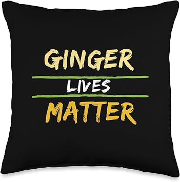 Designs Ginger Lives Matter Inspirational Kindness Quote Redhead Throw Pillow, 16x16, Multicolor