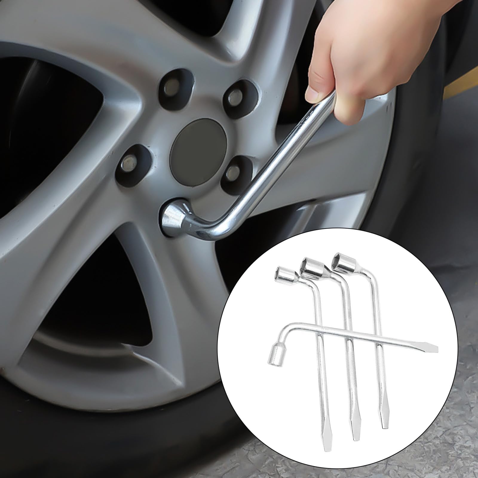 Clé Démonte Roue En L 17mm - Outil De Dépannage Voiture - Acier Renforcé Pour écrous Et Pneus - Double Fonction
