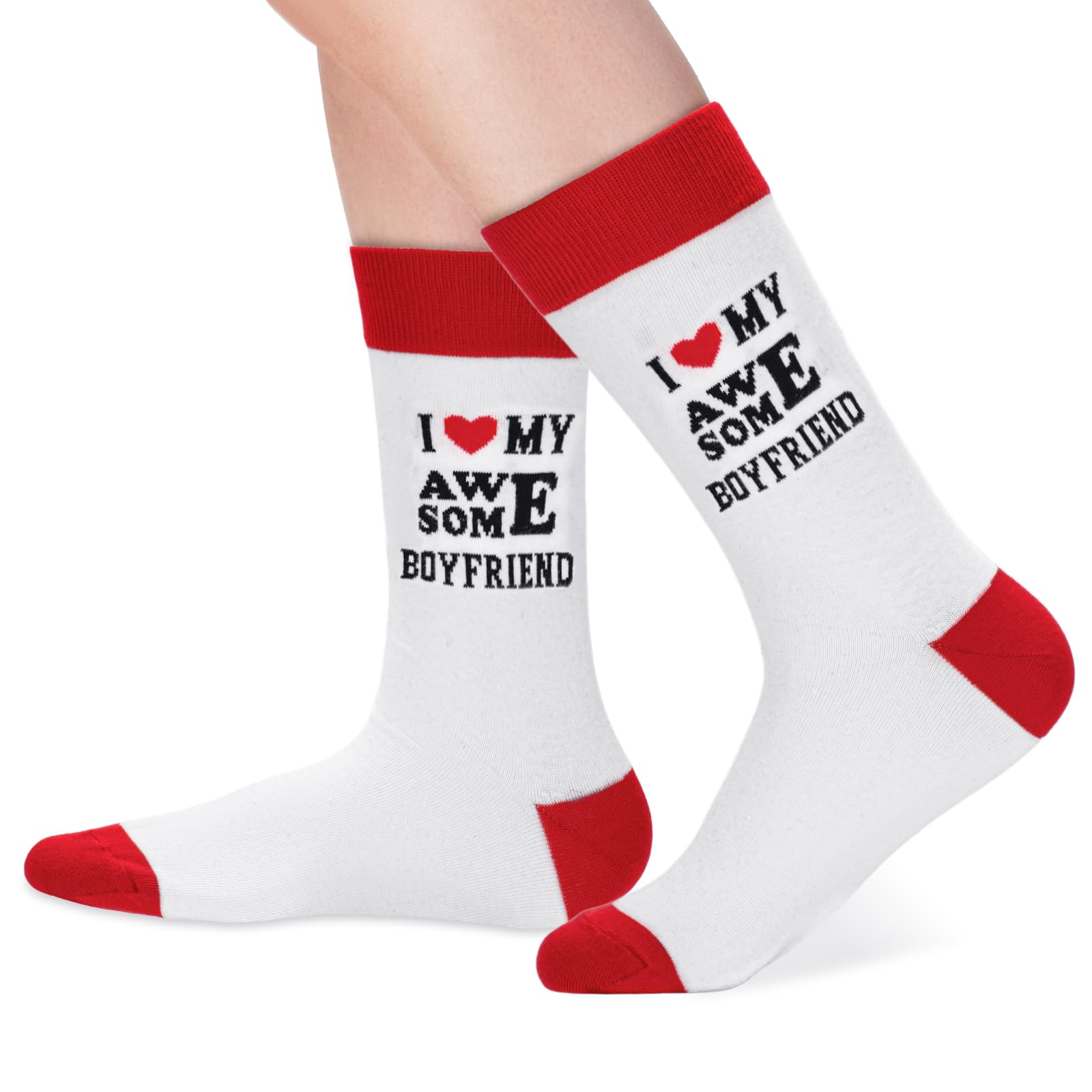 Dalycro I Love My Psychotic Girlfriend Awesome Boyfriend Funny Couples Socks for Valentines Day Anniversary Birthday Gifts