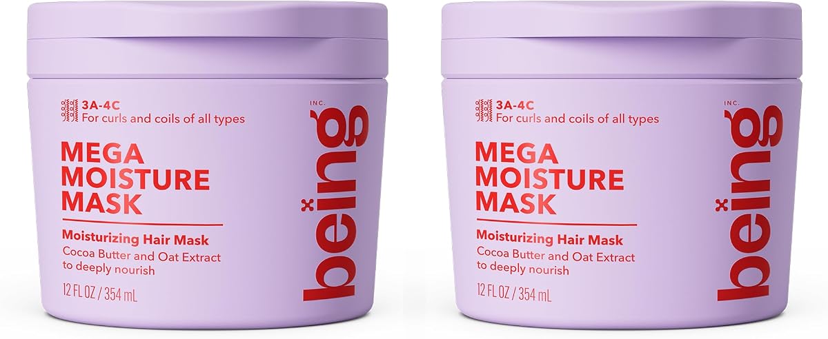 being MEGA MOISTURE Moisturizing with Coco Butter and Oat Extract Hair Mask 354mL(Pack of 2)
