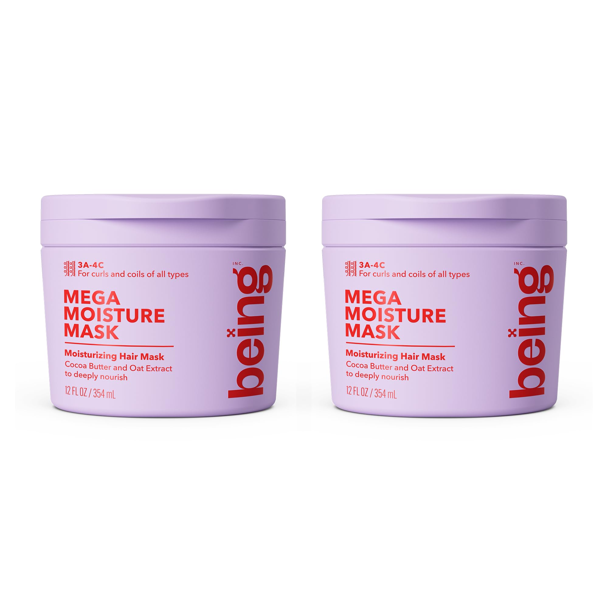 being MEGA MOISTURE Moisturizing with Coco Butter and Oat Extract Hair Mask 354mL(Pack of 2)