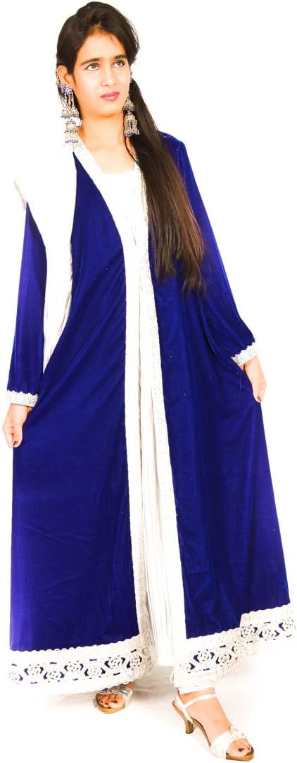 Women's Anarkali Salwar Qameez Dress Stitched Size Medium Blue