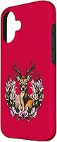 Vista 2 de Arkansas Deer with Antlers and Apple Blossom Tattoo Art Case for iPhone 16