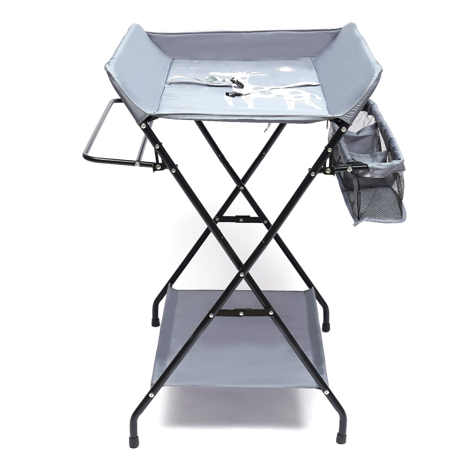 JAYUEW - Cambiador plegable para bebés de hasta 12 meses, color gris, 80 x 63 x 96 cm