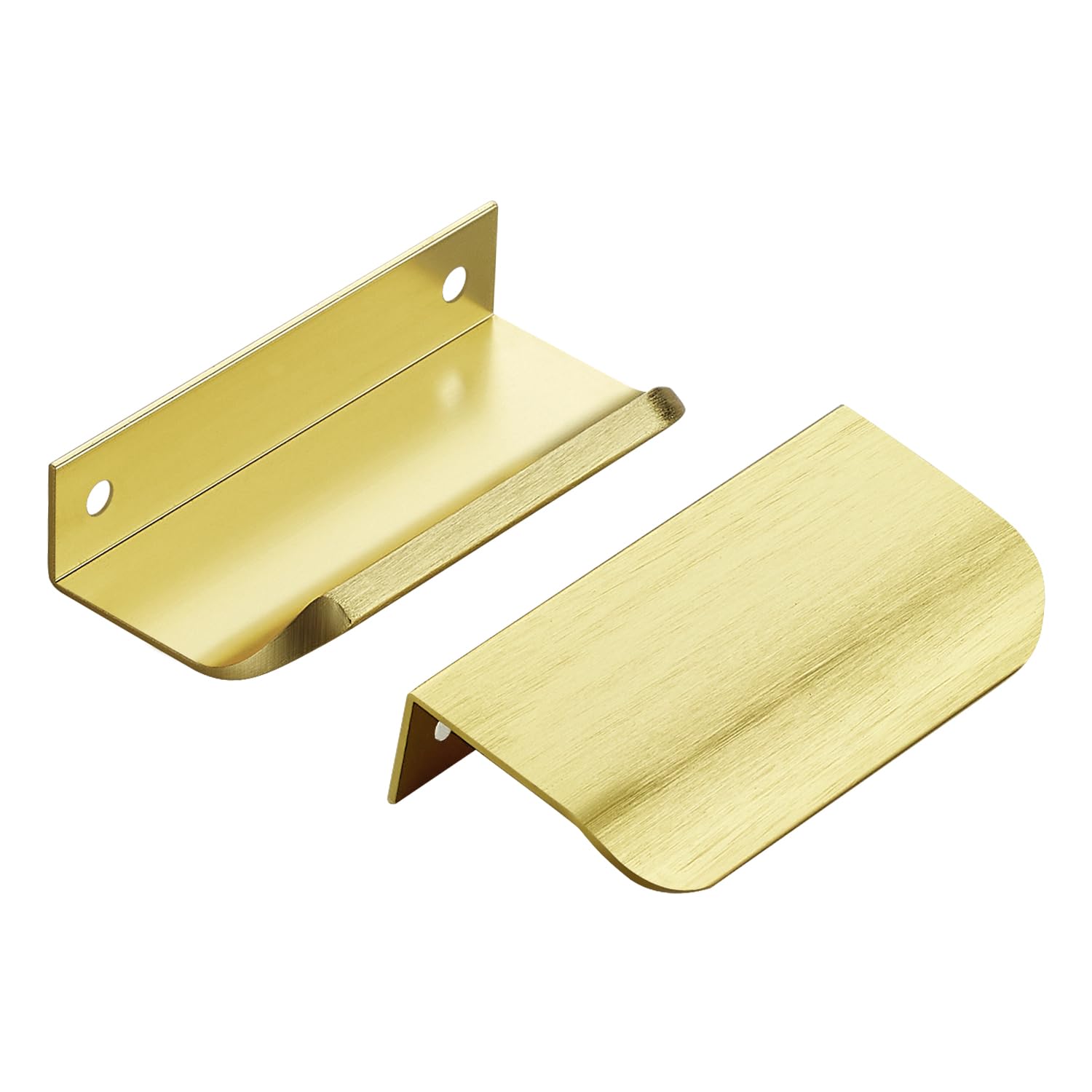 Gold Cabinet Handles Finger Edge Pulls 3.15 Inch CC 30 Pack