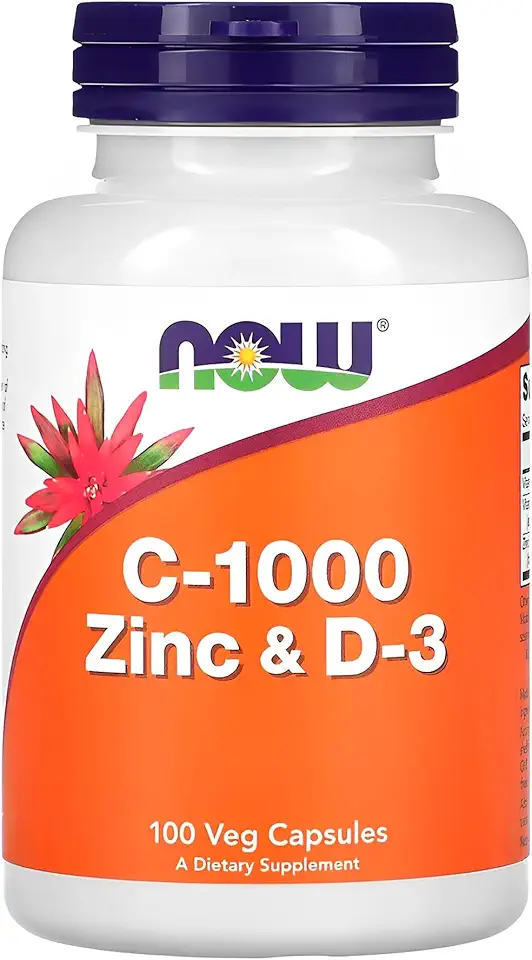 NOW Foods Vitamina C-1000 Zinco e D3 100 Cáps Importado