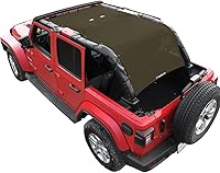 Vista 98 de Shadeidea - Parasol para Jeep Wrangler JL Unlimited (2018-2023) de 2 puertas y 4 puertas frontales, pantalla de malla negra para parasol JLU SAHARA
