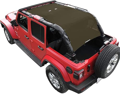 Miniatura 98 de Shadeidea - Parasol para Jeep Wrangler JL Unlimited (2018-2023) de 2 puertas y 4 puertas frontales, pantalla de malla negra para parasol JLU SAHARA