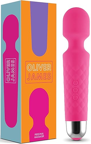 Oliver James Vibrator Wand for Women (Small) | Quiet Vibrating Dildo with 20 Patterns and 8 Speeds for Sexual Pleasure | Adult Sex Toys for Woman and Clit Stimulator Vibrators | Sexy Gifts for Her - Small - Pink