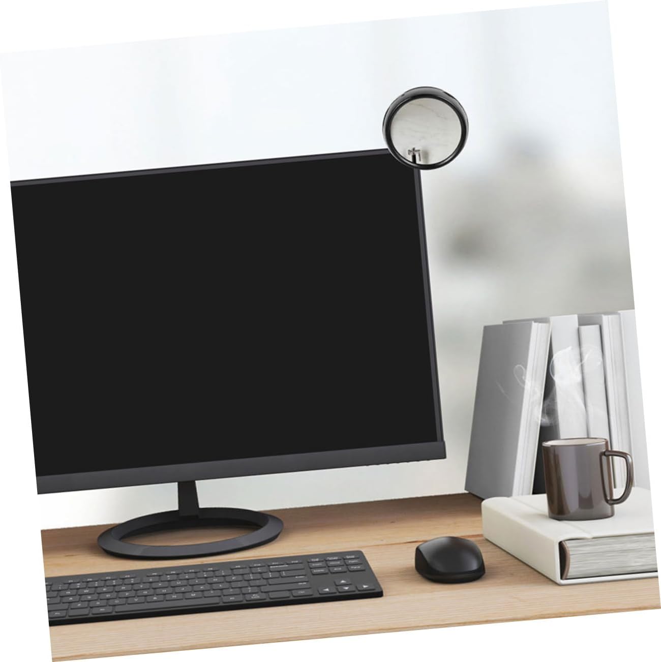 Gadpiparty 4pcs Convex Desk Mirror Office Computer Monitor Rear View Mirror Safety for Cubicle Garage Laptop Clamp