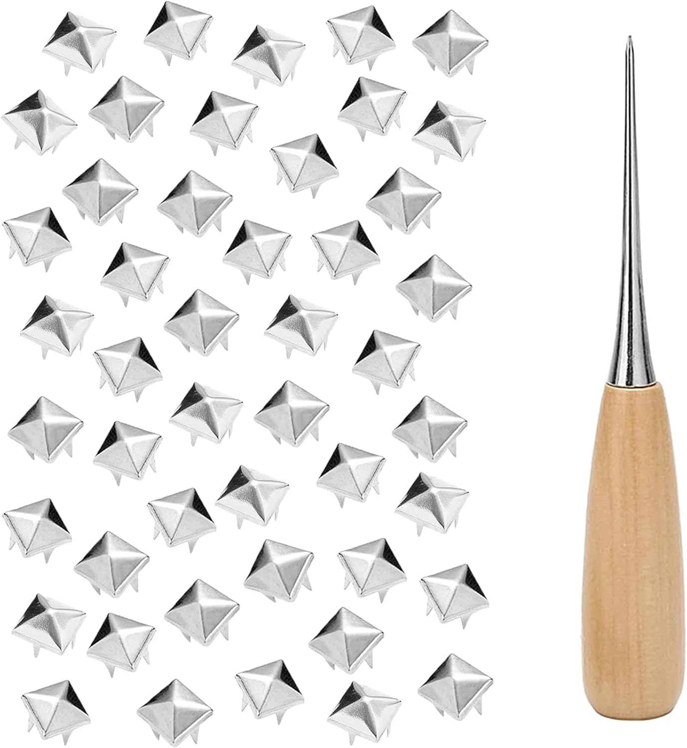 800 Pcs 10mm Pyramid Studs for Clothing Metal Studs for Clothing with Tool Perfect for DIY Leather Crafting Punk Fashion Rivets for Jackets Bags Shoes Belts and Pet Collars