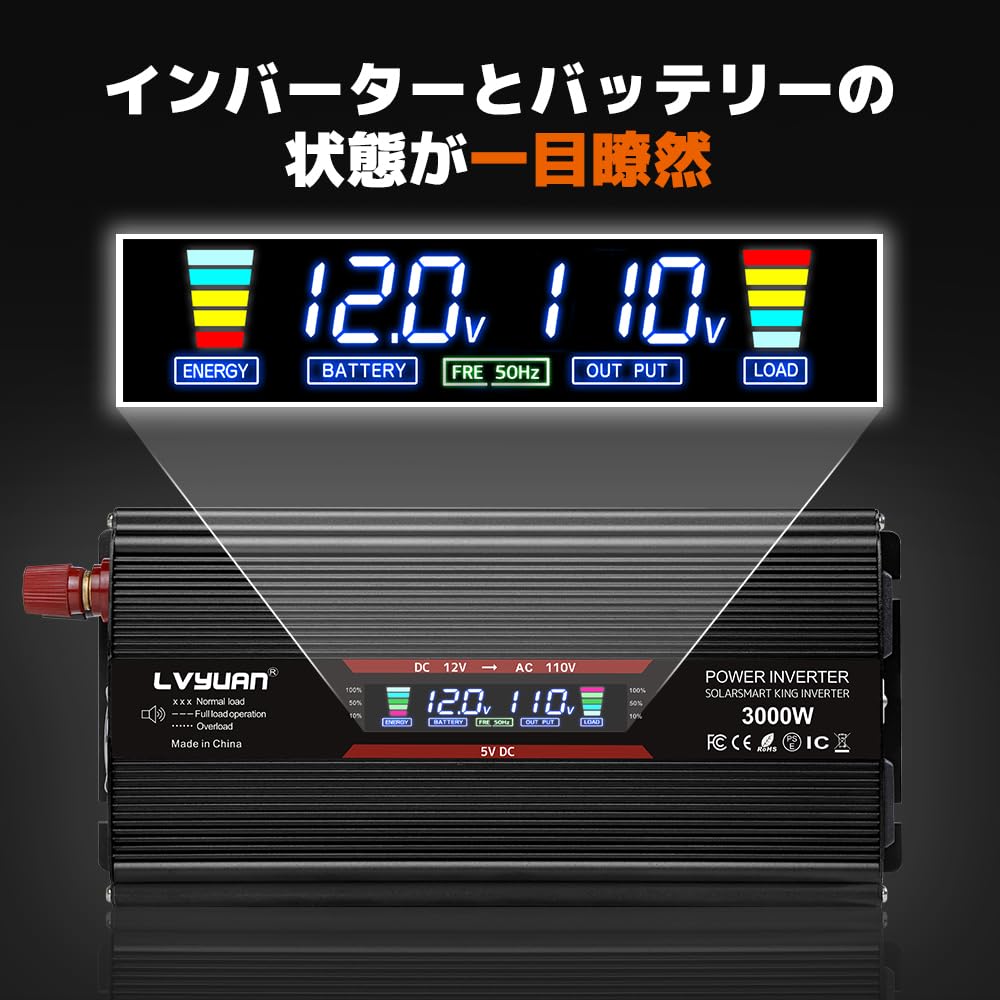 夏 キャンプ・防災・車中泊に！ 車載インバーター 12V/1500W 新品未使用 imgrc0111199600.jpg