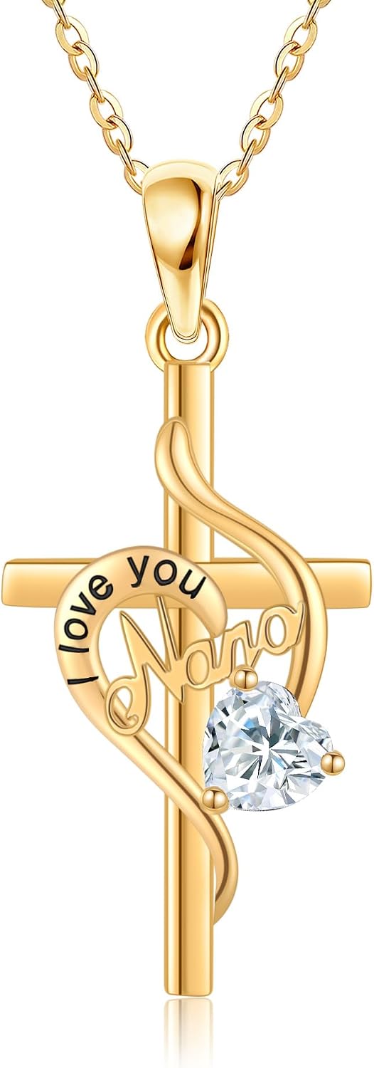 Christmas Gift for Mom, 14K Solid Yellow Gold Tree of Life/Mom/Grandma Necklace for Mother Women Mothers Day Gifts