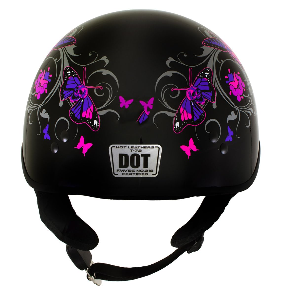 mt butterfly ladies womens full face motorcycle helmet pink purple DOT Approved Daytona Half - Skull Cap Graphics for Men & Women, Scooters, ATVs, UTVs & Choppers Cool and Comfortable Riding Hot New Helmet Design -