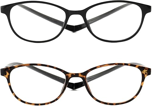 Miniatura 2 de JM Paquete de 2 lentes de lectura magnéticos con bloqueo de luz azul, para colgar en el cuello, para lectura de computadora, hombres y mujeres,