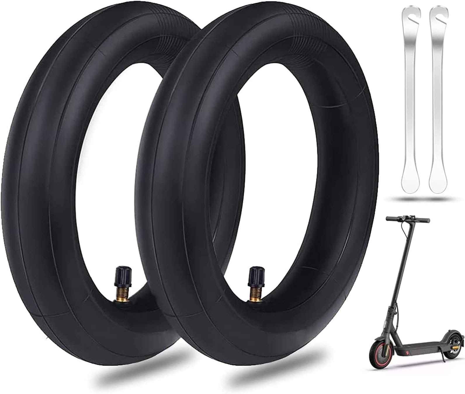 2 Pcs 8.5inch (8 1/2 x2) Inner Tubes, Anti-slip Double Thickness Replacement Tube with 2 Tyre Stick for Xiaomi M365/Pro, Mijia Scooter, Electric Scooter 8.5" Universal Inflatable Front/Rear Tires