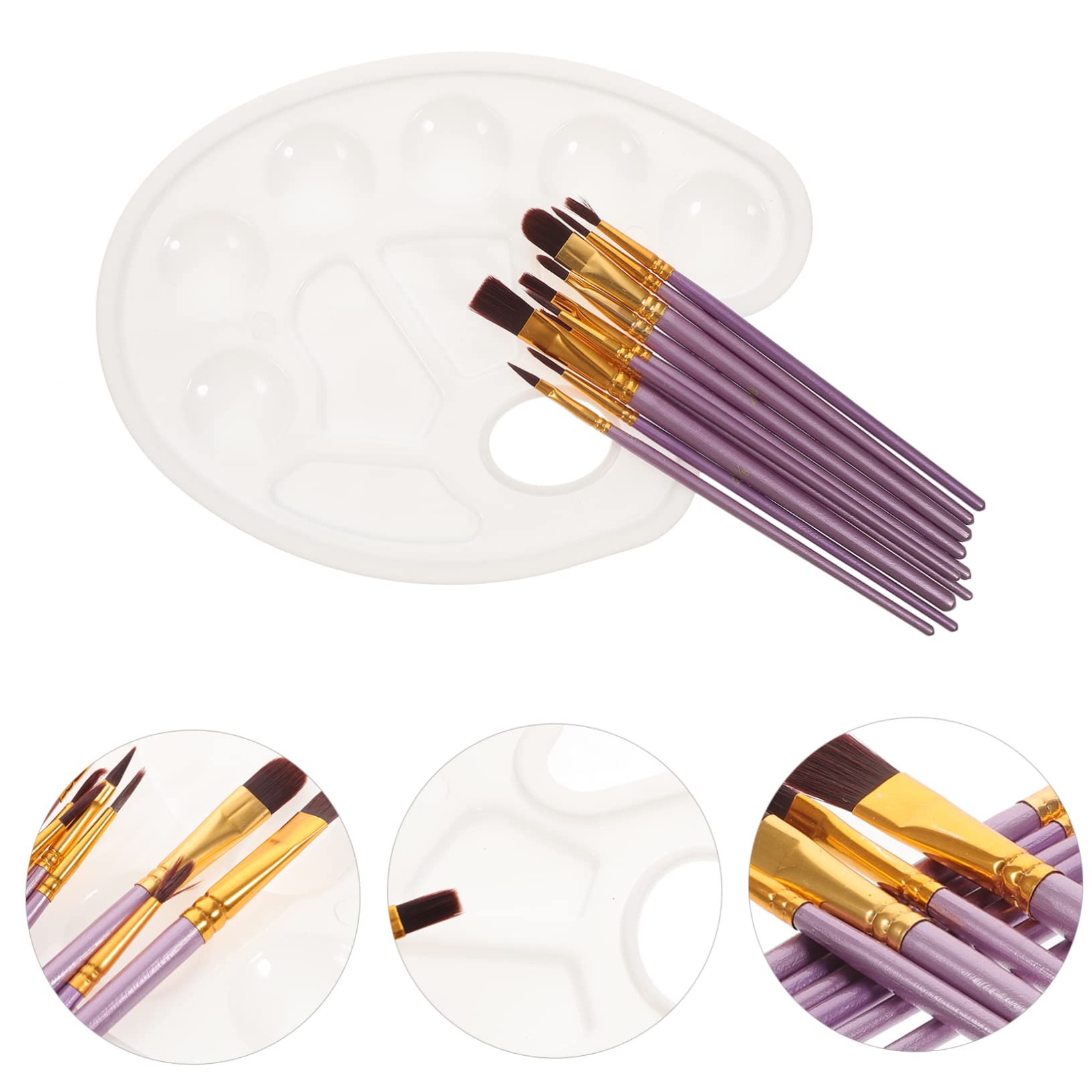 NUOBESTY 5 Set di Pennelli per Pittura Artistica Kit di Pennelli per Pittura Dettagliata con Piastra in Legno Pennello Versatile per Pittura per Uso in a Casa
