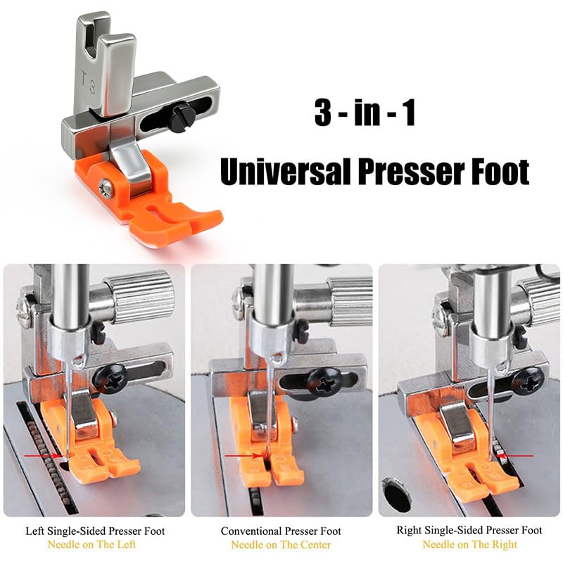 Plastic Teflon Universal Presser Foot Multifuncional Ajustable miniatura 2