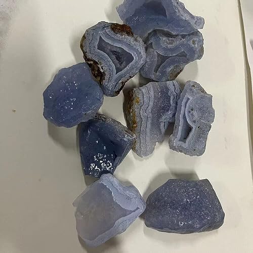 Miniatura 3 de TEAMWILL Piedra de ágata de encaje azul crudo, piedra de cristal curativo de ágata de encaje azul áspero, 3.53 oz