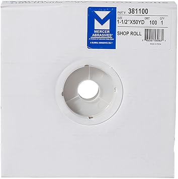 Mercer Industries 381100-1-1/2" x 50 yards Shop Roll, 100 Grit