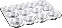 Nordic Ware Natural Aluminum 12-Cup Commercial Muffin Pan - Even Baking, Lifetime Durability, USA Made