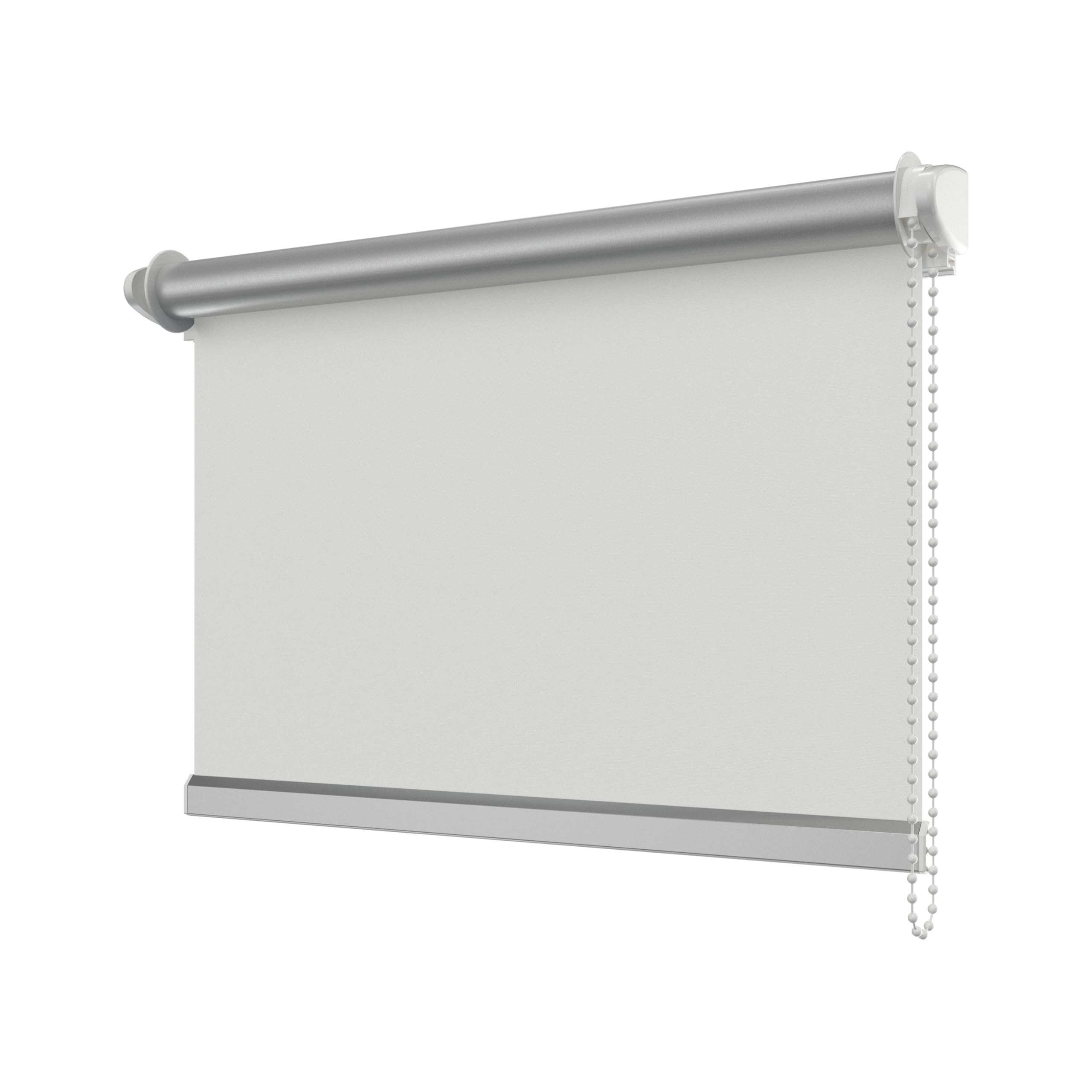 INTERDECO Verdunkelungsrollo mit Seitenzug, Thermo-Rollo, aus Polyester, Klemmfix-Rollo ohne Bohren, Weiß, verdunkelnd mit rückseitiger Silberbeschichtung, Typ 3005, 113,5 x 175 cm
