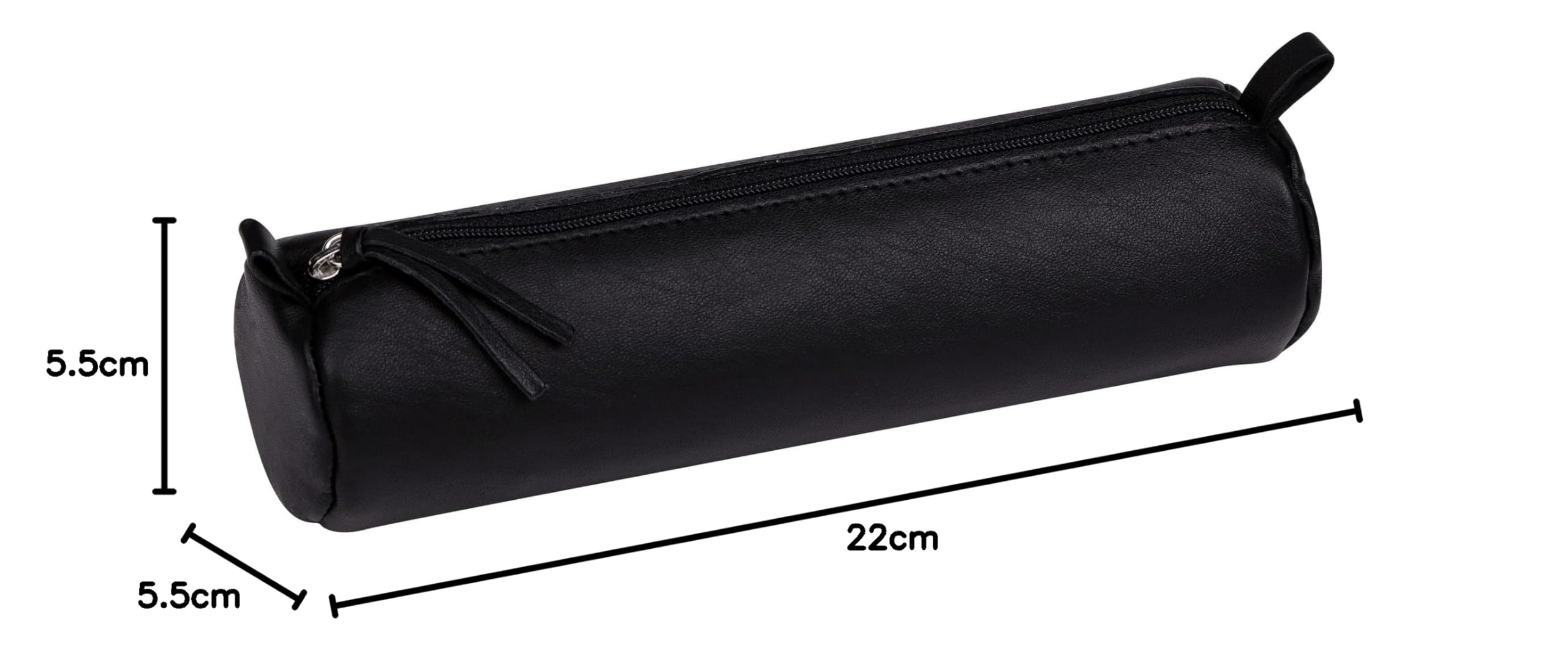 Clairefontaine Trousse Scolaire Ronde Noire Ø5,5x22 cm Cuir d'Agneau