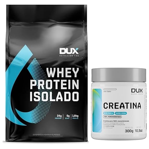 Kit Dux Nutrition Whey Protein Isolado Refil (1.8Kg) - Cookies + Creatina 300g