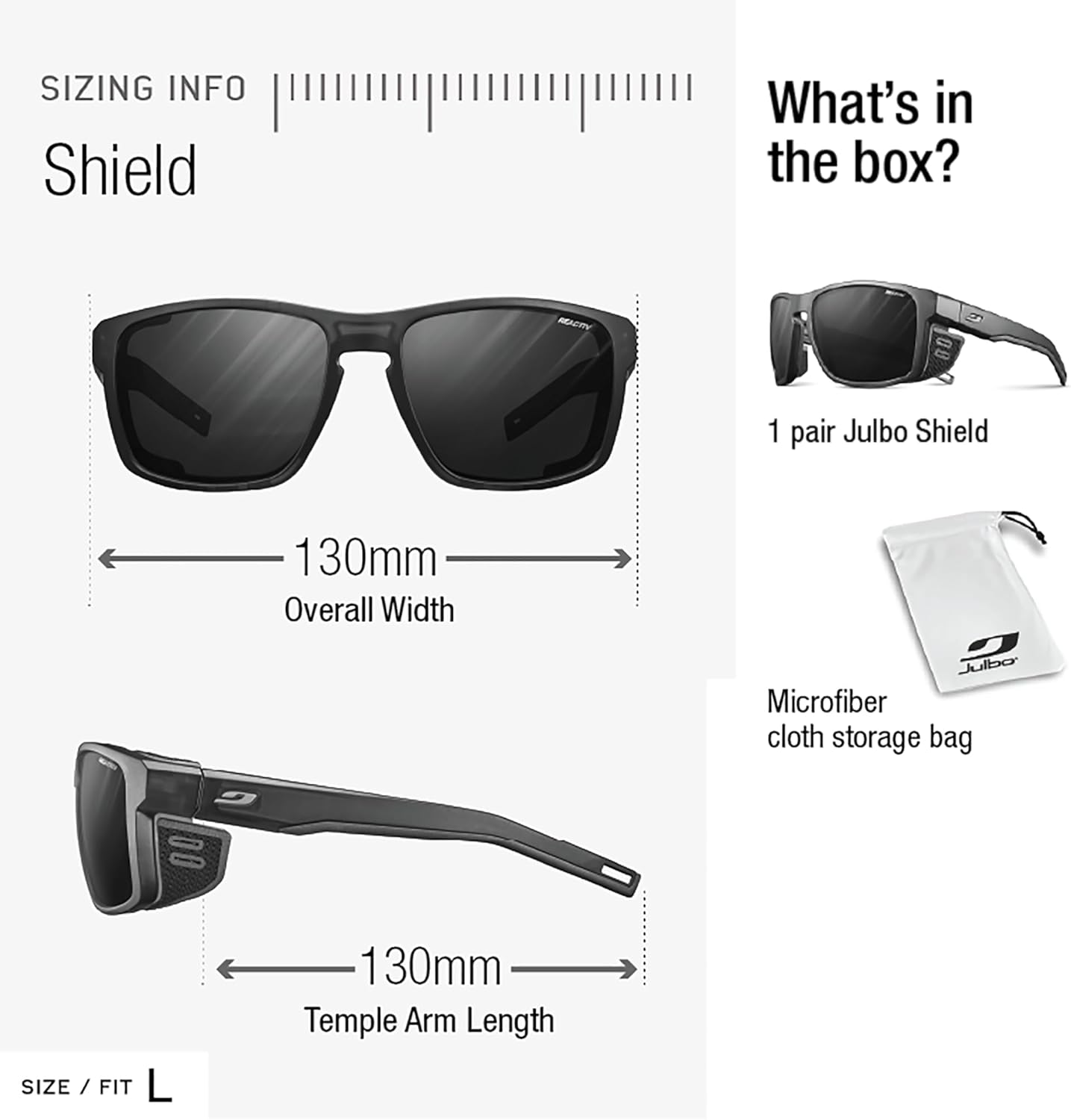 Julbo Shield Glacier Glasses for Men & Women w/Removable Side Shields for Hiking, Snow/Glare - 100% UV Protection - Image 4