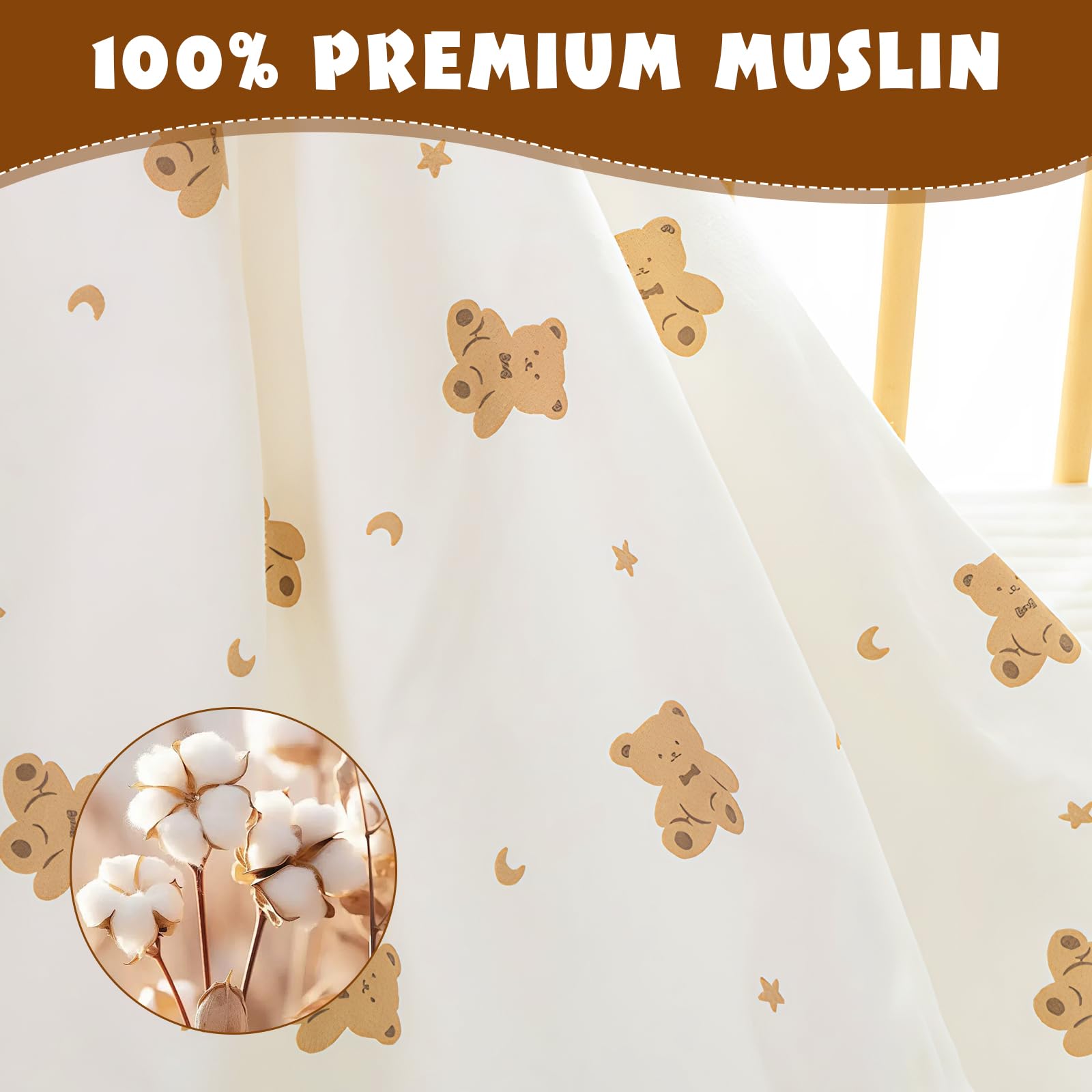 Kighdel Baby Blanket for Newborn 85 * 85cm Cotton Baby Blankets Newborn Soft with Baby Bibs for Unisex Toddlers - Image 4