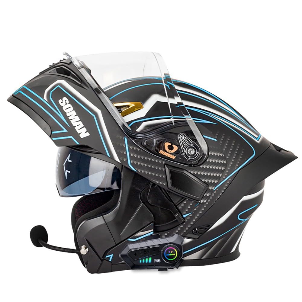 Casque Moto Bluetooth Intégral Casque,Casques Intégral Homme Et Femme