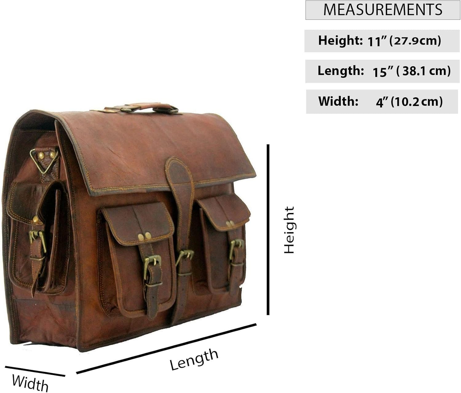 Madosh, Vintage Genuine Leather Laptop Briefcase Top Selling Brown Office Messenger Bag
