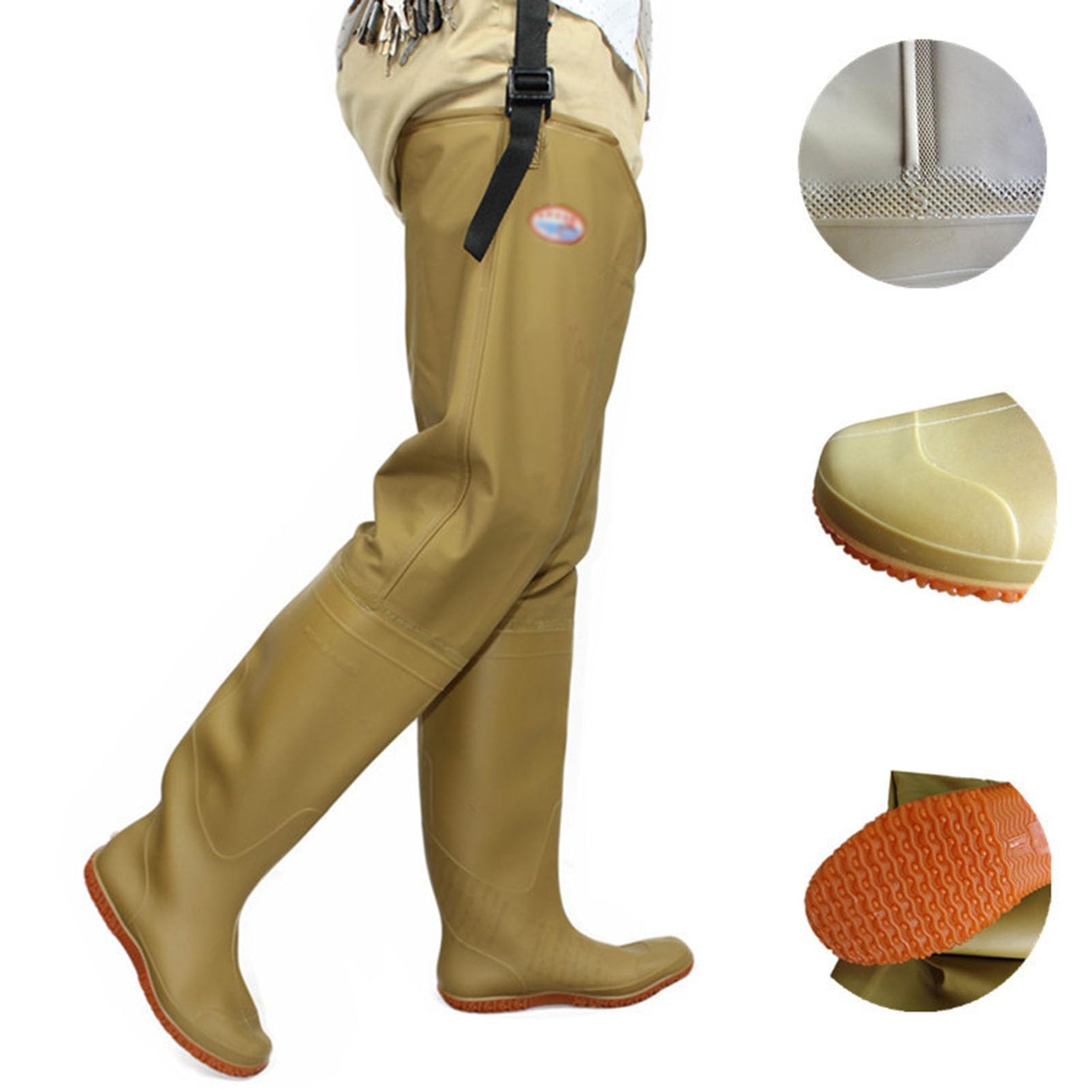 Stivali A Coscia Trampoliere Impermeabile, 80 Stivale Alto e Leggero per Uomo e Donna con Suola Oxford con Tacchetti(42 EU)