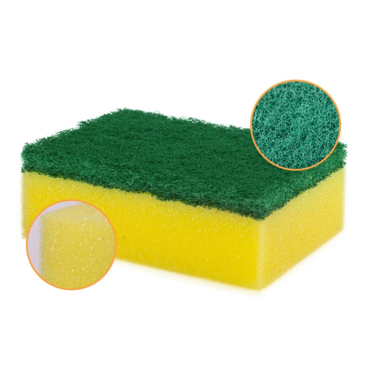 GLEAVI 84piezas Esponjas De Limpieza De Cocina Amarillo Verde Esponjas Duraderas y Antideslizantes para Fregar Platos y Utensilios para Eliminar Manchas Difíciles Sin Rayar