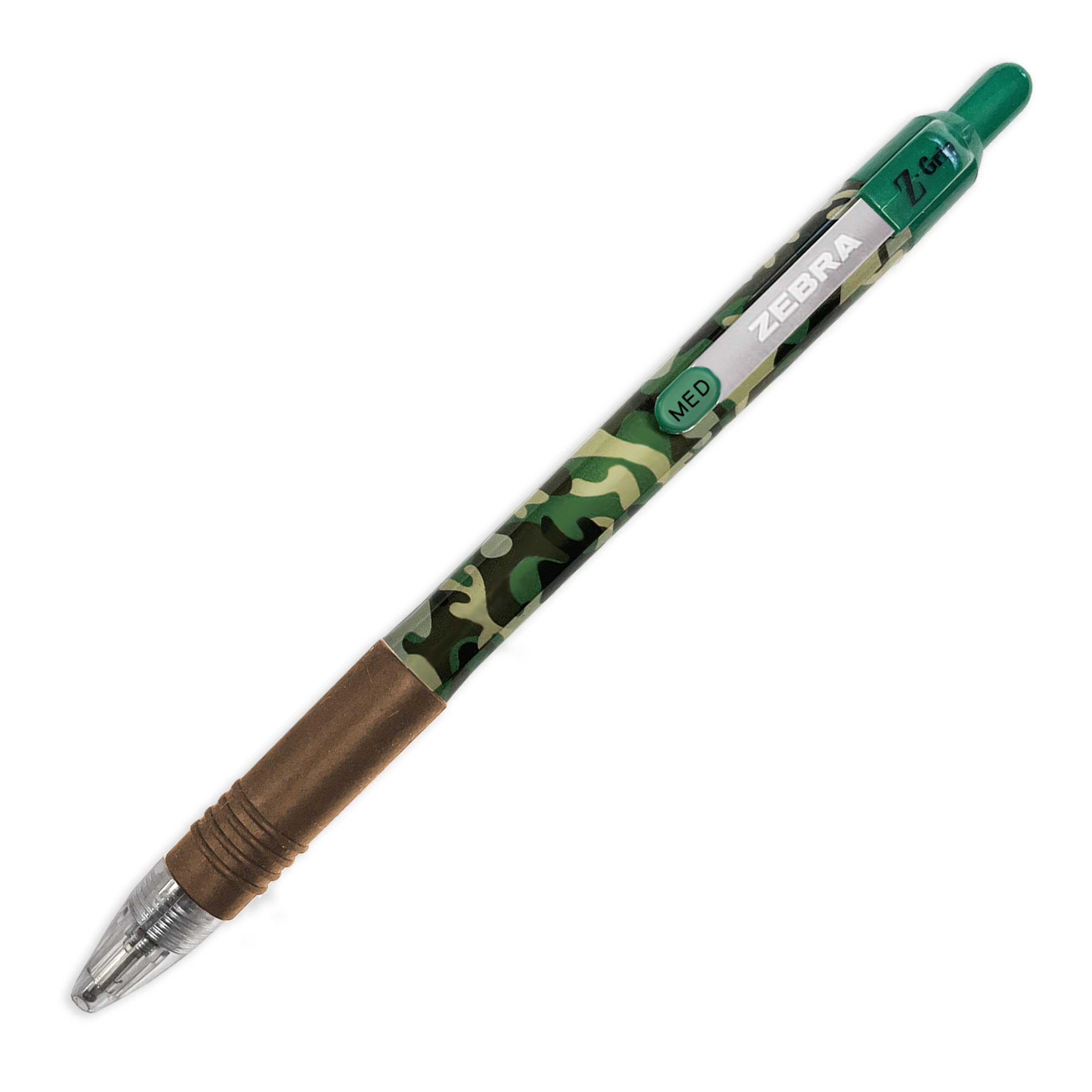 Zebra Z-Grip gładki długopis - stalówka 1,0 mm - beczki moro - czarny atrament - 2 z każdej beczki - opakowanie 6 sztuk