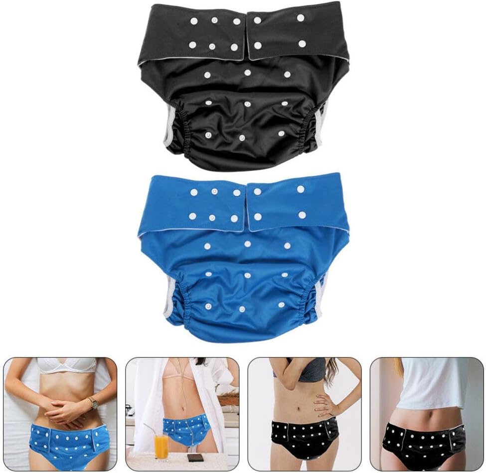 Lurrose Anti-Leak Adult Diaper Washable Nappy Reusable Nappy Cloth Diaper for Elderly Men Women Teens Adjustable Sticky Waist Design