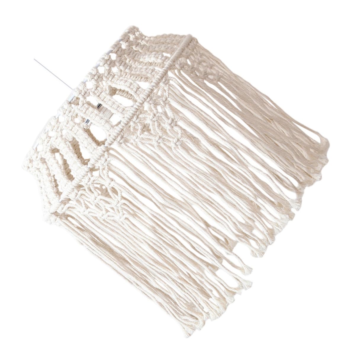 PACKOVE Paralume Intrecciata Cotone e di Sospensione a per Lampada in Corda Beige Stile Bohemien Elegante Facile Installare per Lampada da Soggiorno Camera da Letto