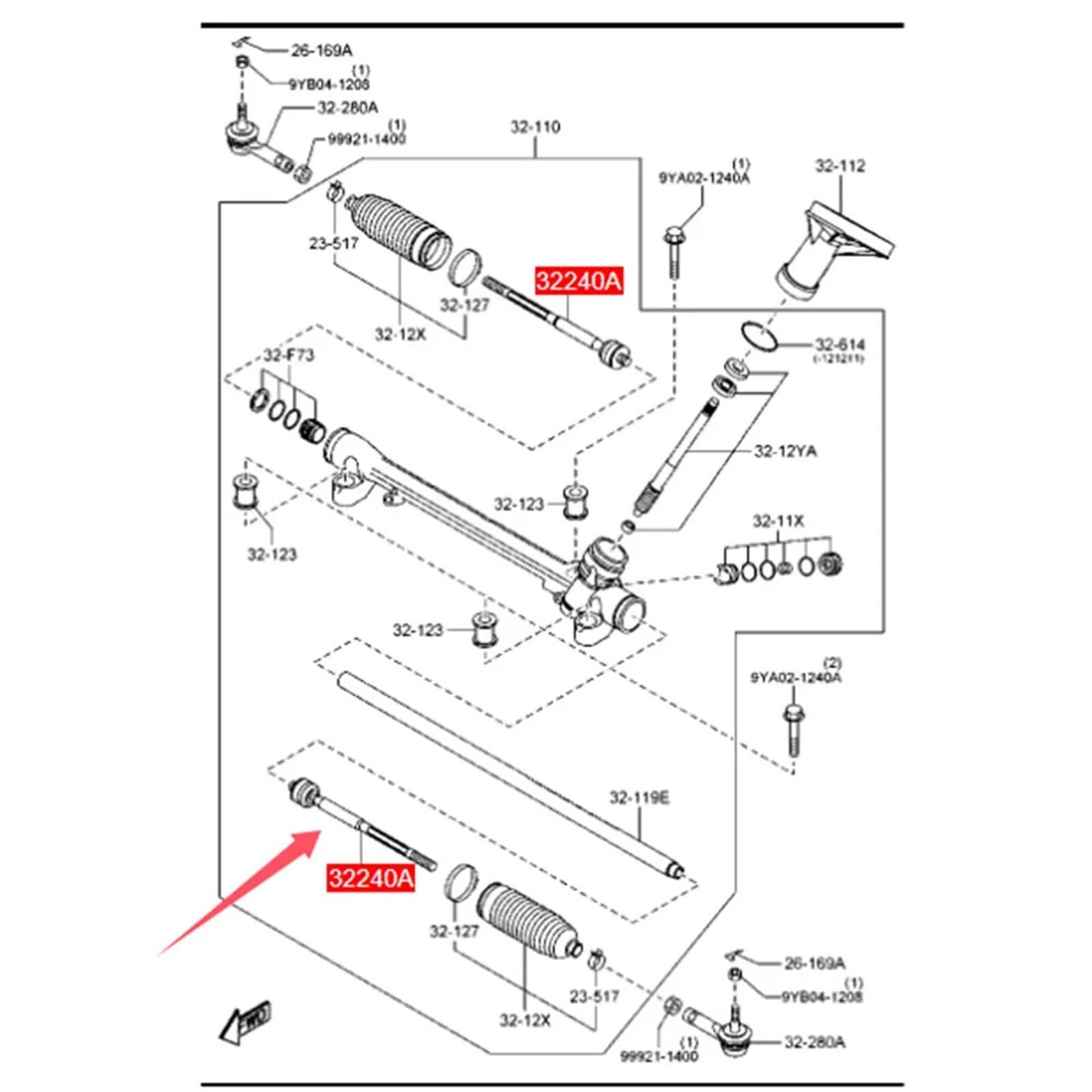 Ściągacz przegubu kulowego Pasuje do Mazda CX-5 KE 2011-2017 2.0L .5L KD3132240 KD3132240A przegub kulisty akcesoria szt. Wewnętrzny koniec drążka kierowniczego