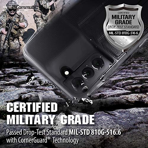 Vena vCommute Wallet Case Compatible with Samsung Galaxy S21 Plus / S21+ (6.7"-inch), (Military Grade Drop Protection) Flip Leather Cover Card Slot Holder with Kickstand - Space Gray