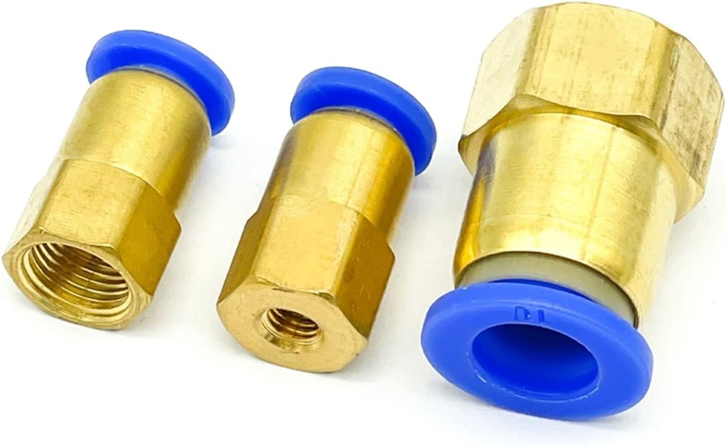 PCF Hose Connection Air Fitting 4-12Mm Female Thread 1/4 1/2 1/8 3/8 Nipple Brass Quick Coupling Pneumatic Fittings 10Pcs(PCF6-02)