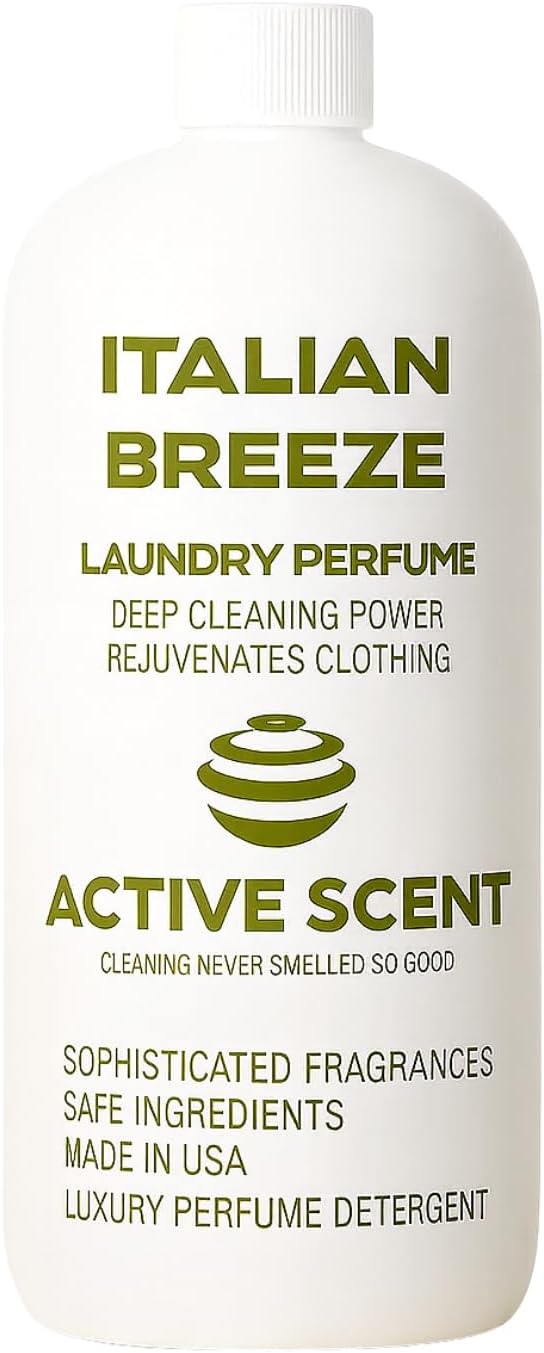 Italian Breeze - Vibrant Patchouli Luxury Liquid Laundry Detergent – 32 fl oz – Perfume-Inspired Fragrance, 4X Concentrated Formula, Lime, Mandarin, Lemon