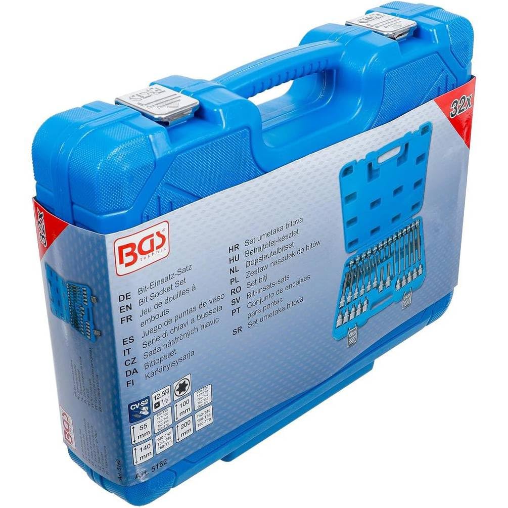 Jeu de Douilles et Embouts 32 pcs - Carré Femelle 12,5 mm (1/2), Profil Torx - Polyvalent et Résistant - D-Work