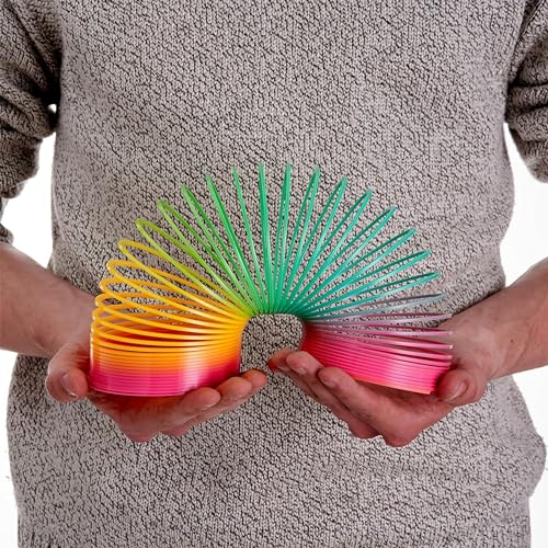 Out of the blue Riesige Regenbogen Spiralen XXL - 2er Set Treppenhüpfer Spielzeug, 10cm Durchmesser, aus Kunststoff - Perfekt für Mädchen & Jungen - Ideal als Mitgebsel für Kindergeburtstage